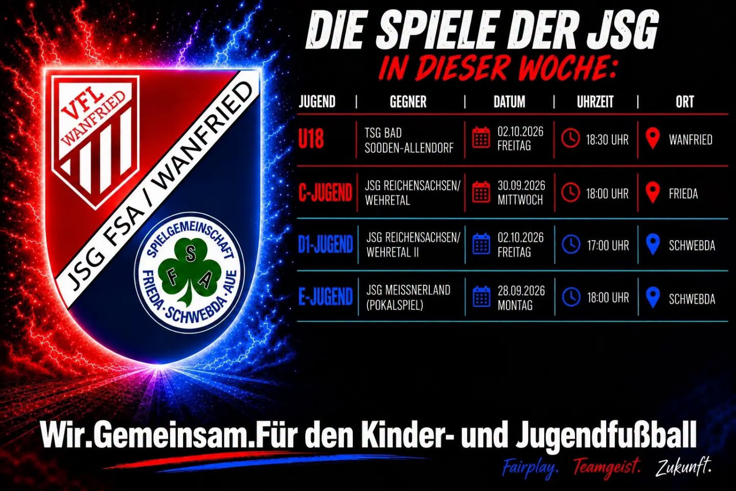 Wochenspielplan JSG bis 04.10.2026