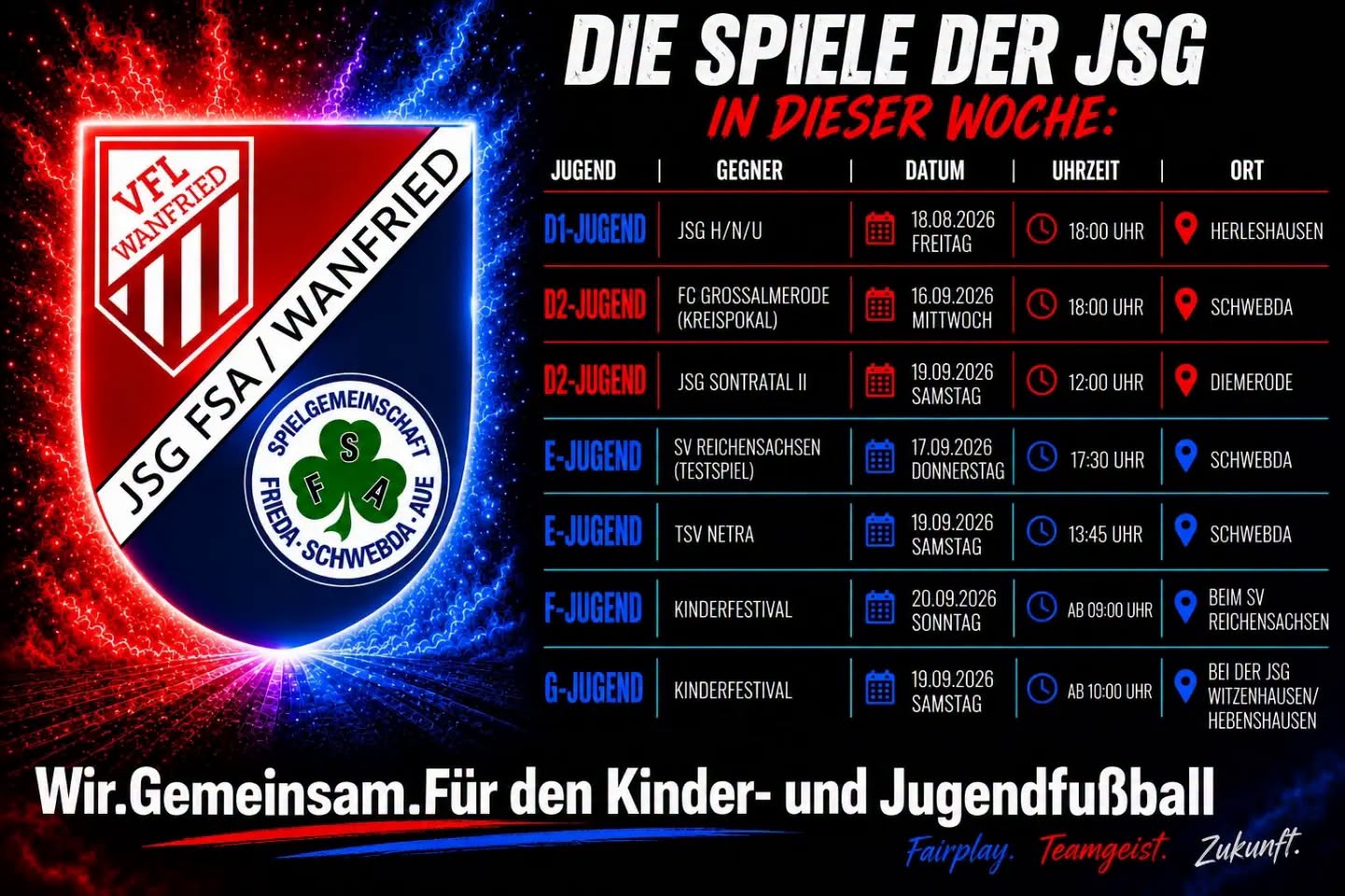 Wochenübersicht Jugend bis 20.09.2026